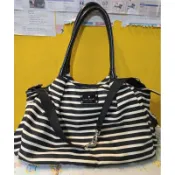 Kate Spade 經典尼龍黑白條紋媽媽包二手商品