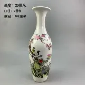 一站採購~居仁堂製粉彩鳥語花香圖花瓶 古典家居裝飾擺件 仿古瓷器收藏