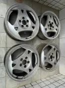 大坡很遠 Saab 9-5 戰斧17吋鋁圈 x4 ,5孔 110 、7J Saab 9-3 9-5專用 物件很大面交自取