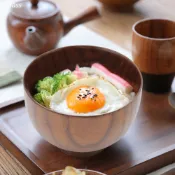 jiadass Yosoo 醬碗木製水果沙拉麵條飯碗湯食品容器廚房家用餐具 (01)