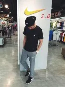 S.G NIKE AIR AW77 潮流窄版必備單品 運動 休閒棉褲 縮口褲 束口褲 基本款 麻灰 616577-091