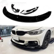 KP擎利國際 BMW F32 F33 F36 P款前下巴 三件式 亮黑 水轉印 碳纖維 下巴 Ｍ-Sport用 4系列