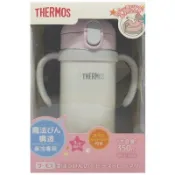 THERMOS膳魔師 FJL-350 不鏽鋼嬰幼兒雙耳吸管學習杯 保冷專用 粉紅色