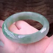 【可開發票】天然A貨翡翠色玉手鐲女玉鐲子真玉旺夫保真古風玉石翠綠飄花手環