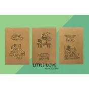 [Little love］生活女孩牛皮明信片、單面卡片、牆面裝飾(1入）