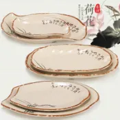 協貿國際日用品生活8館 腸粉碟商用燒烤盤子創意餐具飯店餐廳菜盤小吃碟仿瓷塑料盤子