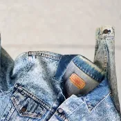 levis / 80s 海藍特殊浪漫雪花 古著丹寧牛仔外套 vintage coat