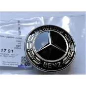 賓士原廠MERCEDES-BENZ 車頭標誌 前引擎蓋,保桿上黑色平標(夜色版)W202.W203.W210.W220