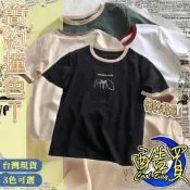 (店+)女生短袖 短袖女 韓版短T 文青風圖案 短袖上衣 短袖t恤 女裝 顯瘦上衣 衣服 寬鬆上衣 短版上衣 女短版