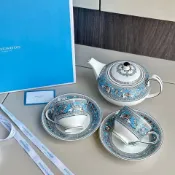 WEDGWOOD絲綢之路系列骨瓷杯碟+茶壺套裝