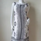 復古 80 年代 Laura Ashley 亞麻連身裙 // 夏日洋裝 / 印花洋裝 S 尺寸