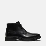 【Timberland】男款黑色皮革中筒靴(A5NTSW02)