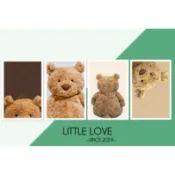[ Little love ］小熊明信片、ins風房間裝飾、牆面裝飾卡片（1入）