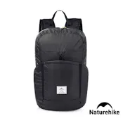 Naturehike 22L云雁輕量防水摺疊後背包 攻頂包 黑色 A017-B