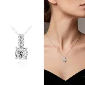 【AURORA 歐羅拉】GIA 30分 F color 圓形  八心八箭天然真鑽 白K金 鑽墜  情牽(送鉑金鍊)