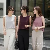 【巴黎精品】現貨+預購 緞面上衣絲質背心名媛一片式休閒女裝(高級感剪裁低奢風襯衫女上衣2款b5a9)