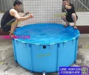 帆布養魚池疊家後暫養池塑料水池錦鯉養殖魚缸專用防水布魚池kll
