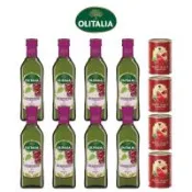 Olitalia 奧利塔 葡萄籽油500ml x8罐+義大利 ORO 去皮整顆蕃茄400g x4罐