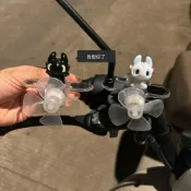 (店+)無牙仔風力發光飛機電動車摩托車擺件風能發電裝飾旋轉車載情侶