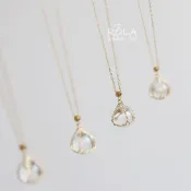 (店+)ROLA蘿拉銀飾.飾品 “現貨當天出” 煙火水晶球鏈條316L醫療鋼鈦鋼+18K金項鍊 可碰水 鈦鋼鍍18K金彩石串