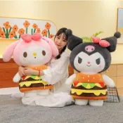 大玩家專營店 可愛漢堡庫洛米公仔美樂蒂毛絨玩具抱枕玩偶布娃娃 女生日禮物 玩偶/生日/情人/聖誕禮物/毛絨娃娃/抱枕娃娃