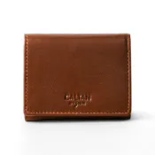 【CALTAN】真皮/中夾 | Light俐落扣式輕薄三折短夾 - 075290