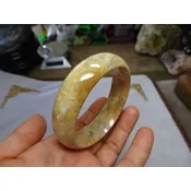 天然玉化清透明顯滿花菊花珊瑚透玉髓厚寬版手鐲→C384