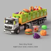 (店+)大號合金運輸車玩具兒童仿真拖車模型貨櫃車小汽車男孩六一節禮物