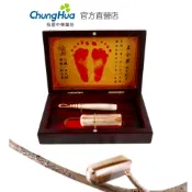 【中華筆莊】圓和樂 袖珍款禮盒D - 袖珍胎毛筆1入(黑檀木、紫檀木、赤牛角擇一)+臍帶章1入(赤牛角)+金足印盒