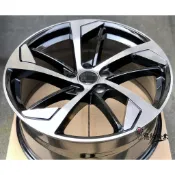 全新鋁圈 代號68 EC 19吋 5孔112 8.5J 亮黑底+車亮面 類 AUDI 奧迪 福斯 VW 另有 18吋