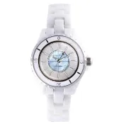 【Relax Time】官方授權R2 奢華陶瓷光動能女錶-錶徑34mm(RT-107S-1)