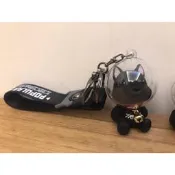 法鬥犬、沙皮狗、巴戈、黑狗、吊飾玩偶 、吊飾娃娃、鑰匙配件（高6 cm)