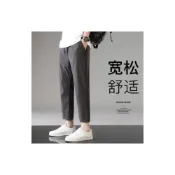 (店+)運動長褲男夏季寬鬆透氣大尺碼高彈涼感褲冰絲速乾吸濕排汗直筒工作褲夏天闊腿跑步健身口袋拉鏈休閒褲男生鬆緊居家冰涼褲中腰吸濕排汗褲垂感防皺免燙商務西裝褲