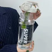 【品質驗證】1500ml容量大水杯男女學生耐高溫運動水壺戶外水瓶頓噸桶吸管杯子