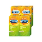 【Durex 杜蕾斯】螺紋裝衛生套4盒(共48入 保險套/衛生套/安全套/避孕套/避孕/顆粒)
