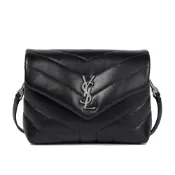 【YSL】SAINT LAURENT YSL Toy Loulou Monogram 銀色金屬 斜背包 肩背包 黑色