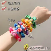 免運海綿寶寶閨蜜情侶手鏈派大星手工diy編織手繩小皮筋送給男朋友