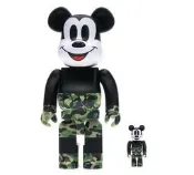 ~熊貓熊~全新 Bearbrick 400% & 100% Bape Mickey 米奇 米老鼠 Green Camo