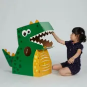 三木優選 萬聖節 紙箱恐龍可穿幼兒園兒童玩具手工diy拼裝制作紙殼紙板紙盒霸王龍