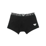 (店+)【EMPORIO ARMANI】阿瑪尼 SS23 字母標識鑲邊平角短褲 男款 1條裝 黑色