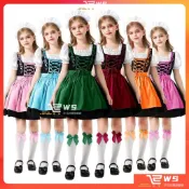 維斯 女童 服飾【新款熱賣】巴伐利亞  兒童 連衣裙  萬聖節 德國慕尼黑啤酒節 女童 女僕裝 3件套