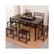 (店+)新中式茶桌 簡易一體茶桌椅組合辦公室家用客廳陽臺功夫泡茶臺一桌四椅