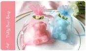 ╭＊幸福朵朵＊╯【玫瑰紗袋裝泰迪熊香皂】-迎賓送客禮/贈品/二次進場/婚禮小物/畢業禮