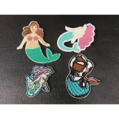 【哈狼族】服飾輔料/刺繡布貼/EMd/人魚系列 美人魚 男人魚 衣帽裝飾DIY補丁貼燙布貼(蝦皮代開電子發票)