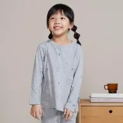 【YVONNE 以旺傢飾】出清品 童裝｜熊大印花長袖上衣-迷霧灰(LINE FRIENDS)