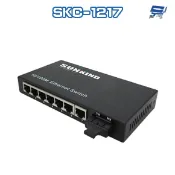 昌運監視器SKC-1217 SC/SM/20 1埠10/100M雙芯單模光纖+7埠RJ-45光電轉換器20KM請來電洽詢