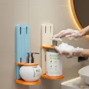 (店+)【松鼠購物】免釘懸空沐浴乳支架 浴室置物架 壁掛 沐浴乳掛架 洗髮精 按壓瓶 浴室掛架 洗手乳架 洗髮乳架 無痕 浴室收納架