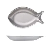 【青芳製作所】仿舊不銹鋼魚造型餐盤22cm