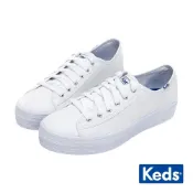Keds TRIPLE KICK 學院風厚底帆布小白鞋 9203W133185/WF57306