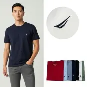 【NAUTICA】衝評 CP值爆款 現貨 素T Nautica 帆船 繡標 純棉 圓領 短T T恤(1440)